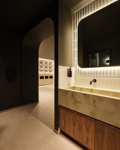 Bespoke sports club interior photographed for an interior design portfolio